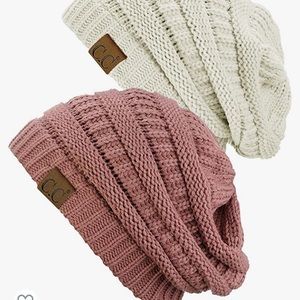 C.C women’s Beanie bundle Mauve & Beige